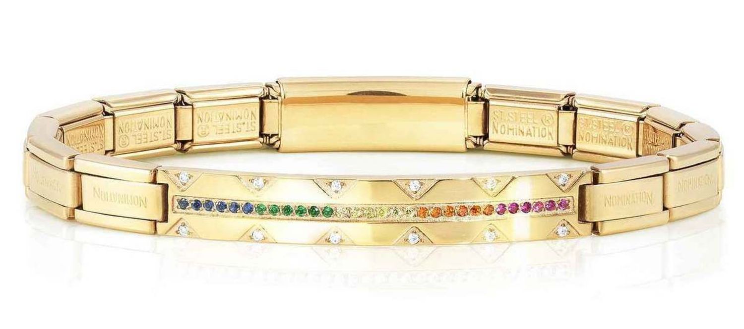 Bransoletka Nomination Trendsetter z blaszką ozdobiona kolorową cyrkonią 021153 012d.jpg